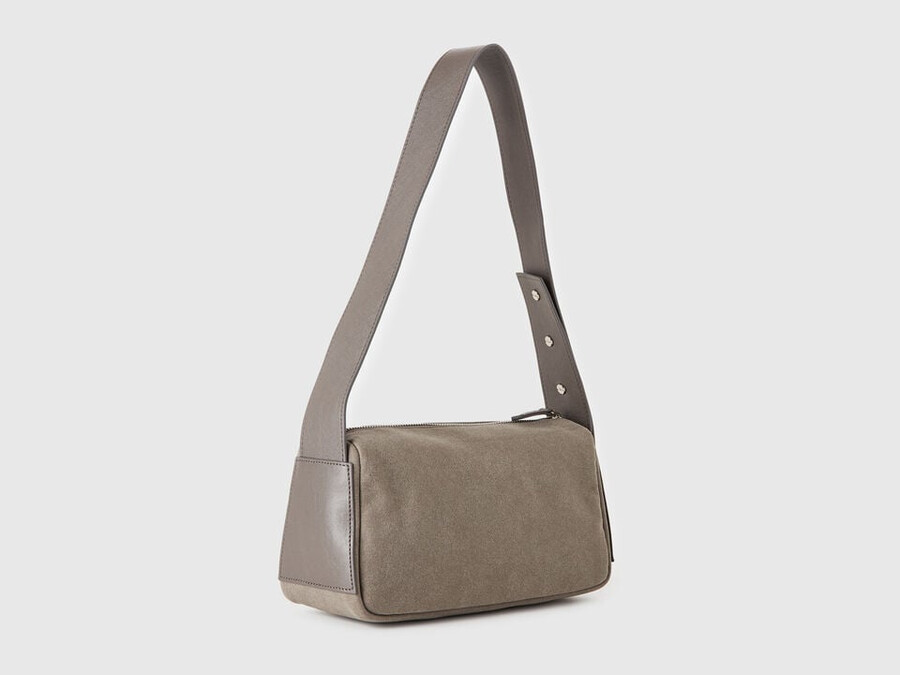 borsa a tracolla effetto scamosciato