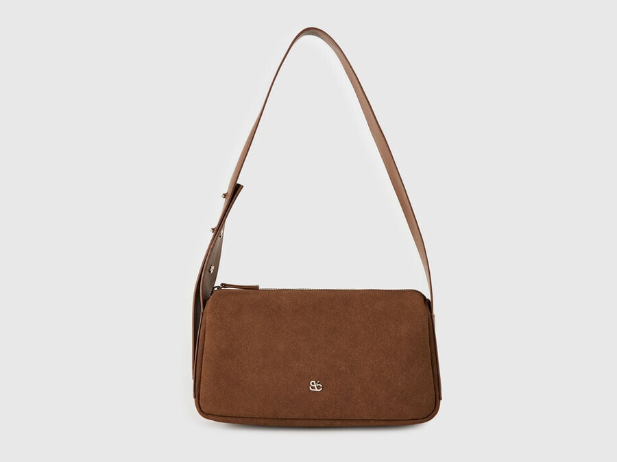 borsa a tracolla effetto scamosciato