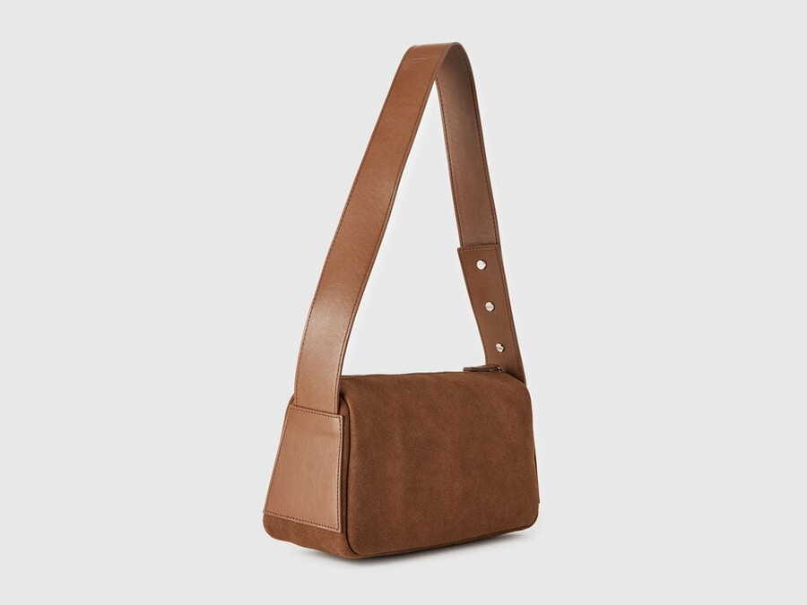 borsa a tracolla effetto scamosciato