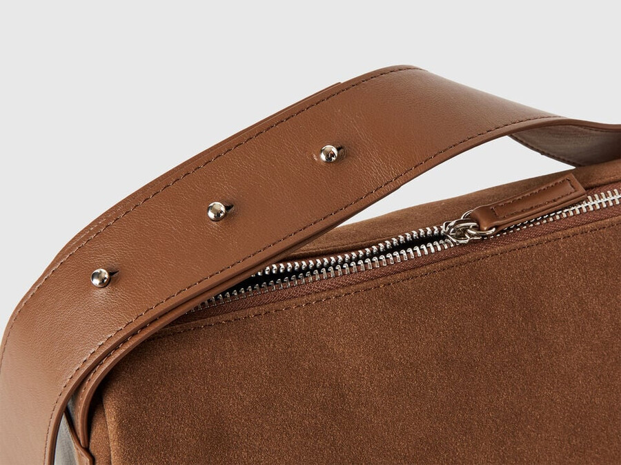borsa a tracolla effetto scamosciato