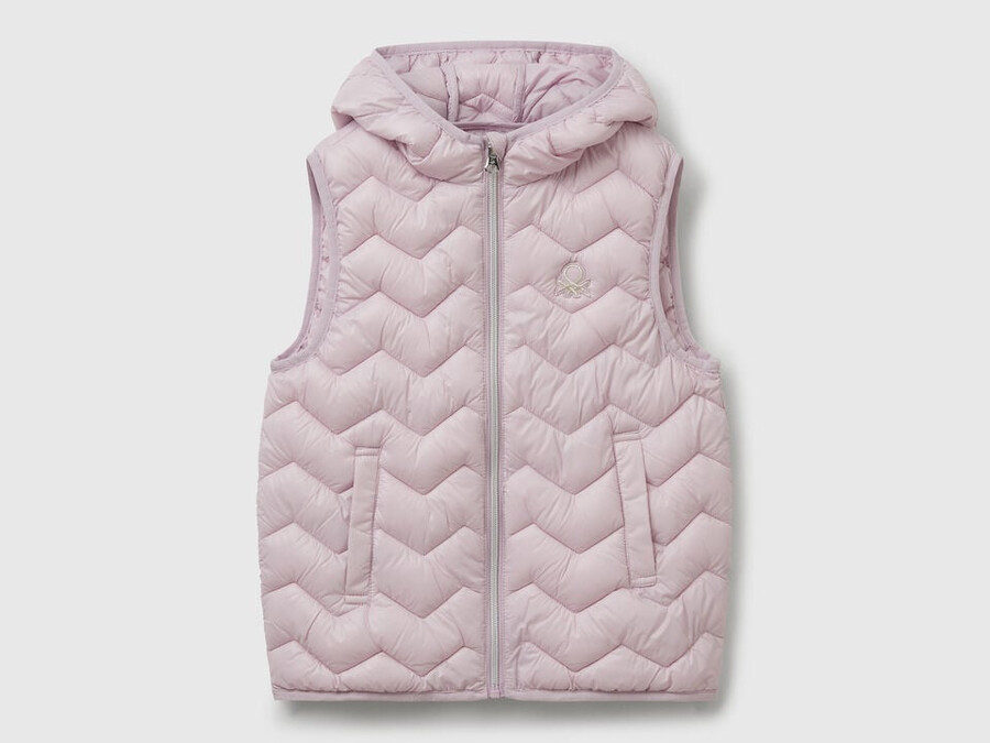 gilet imbottito con cappuccio