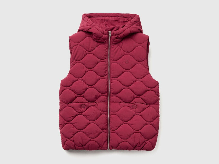 gilet imbottito con cappuccio