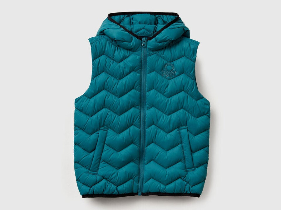 gilet imbottito con cappuccio