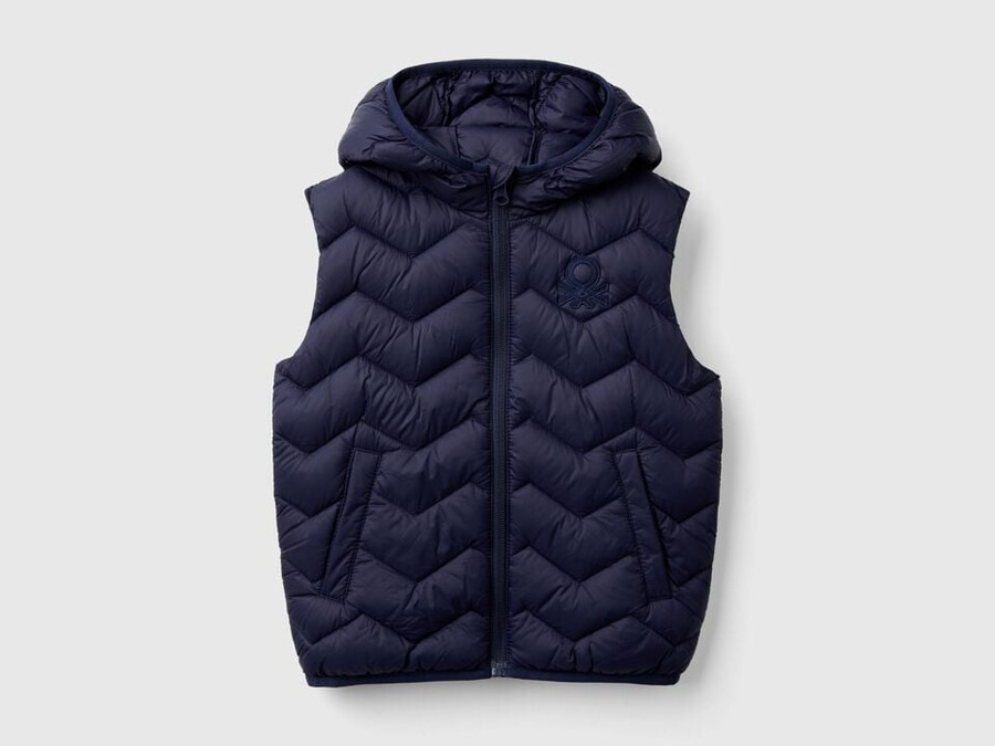 gilet imbottito con cappuccio
