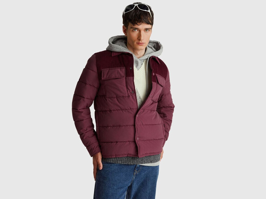 giacca in velluto a coste e nylon