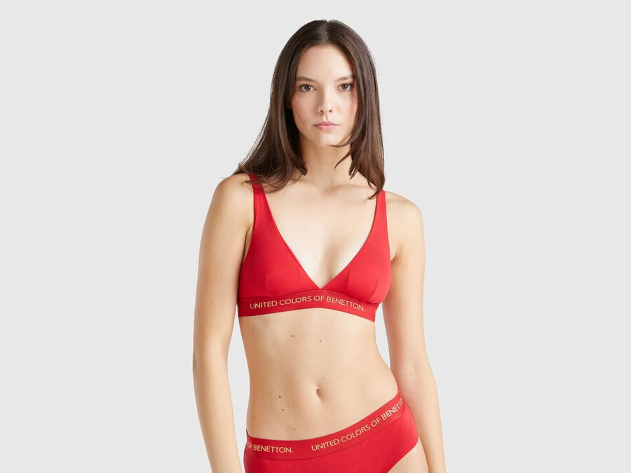 reggiseno a triangolo in cotone elasticizzato